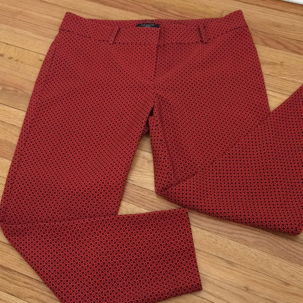 Ann Taylor ankle cropped print casual dress pants